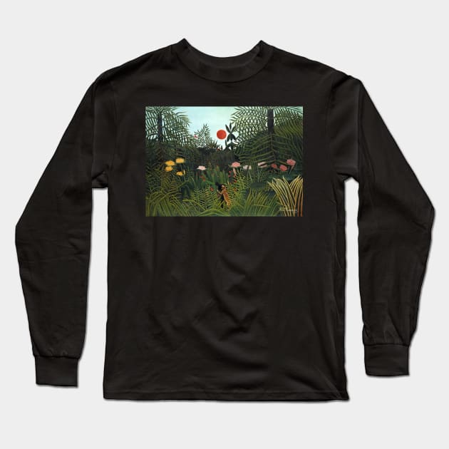 Jungle with Setting Sun, 1910 Long Sleeve T-Shirt by MurellosArt